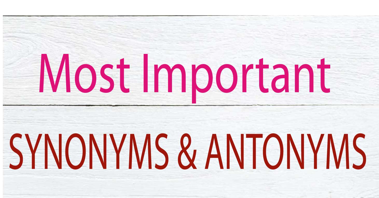   SYNONYMS  & ANTONYMS 